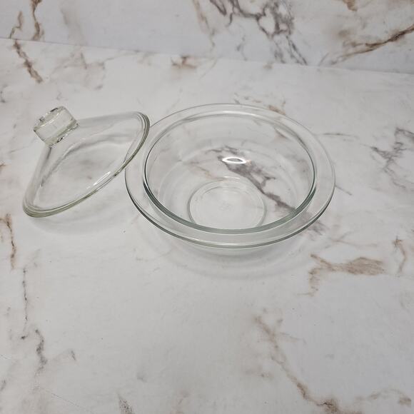 Vintage Hazel Atlas glass covered bowl - Picture 3 of 8